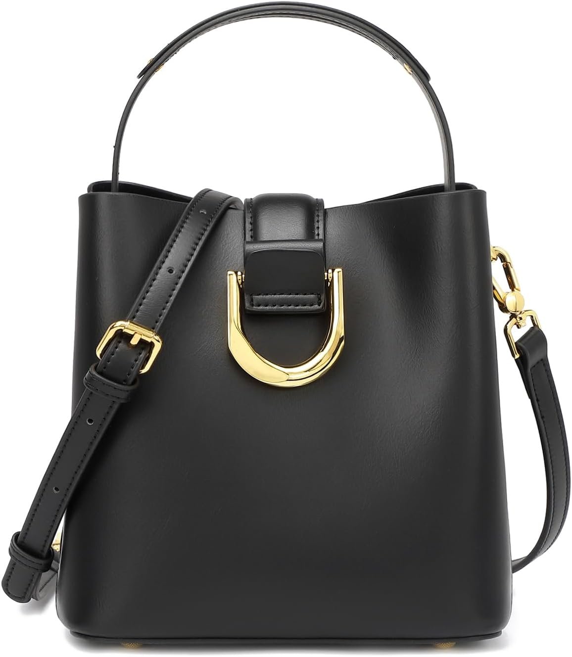 Leather Bucket Purse for Women Shoulder Bags for Women Crossbody Handbags Adjustable Strap Designer Bags ﻿ | genuine leather, detachable strap, travel purse, lightweight, metal feet, bucket bag