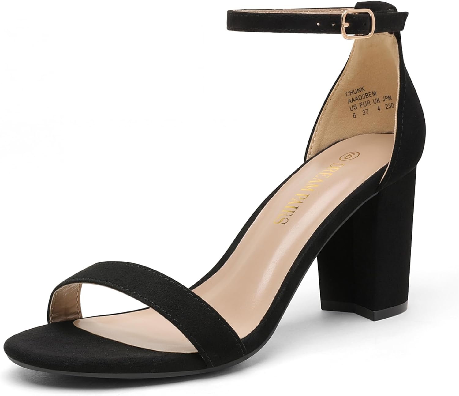 DREAM PAIRS Women’s Chunk Low Heel Pump Sandals