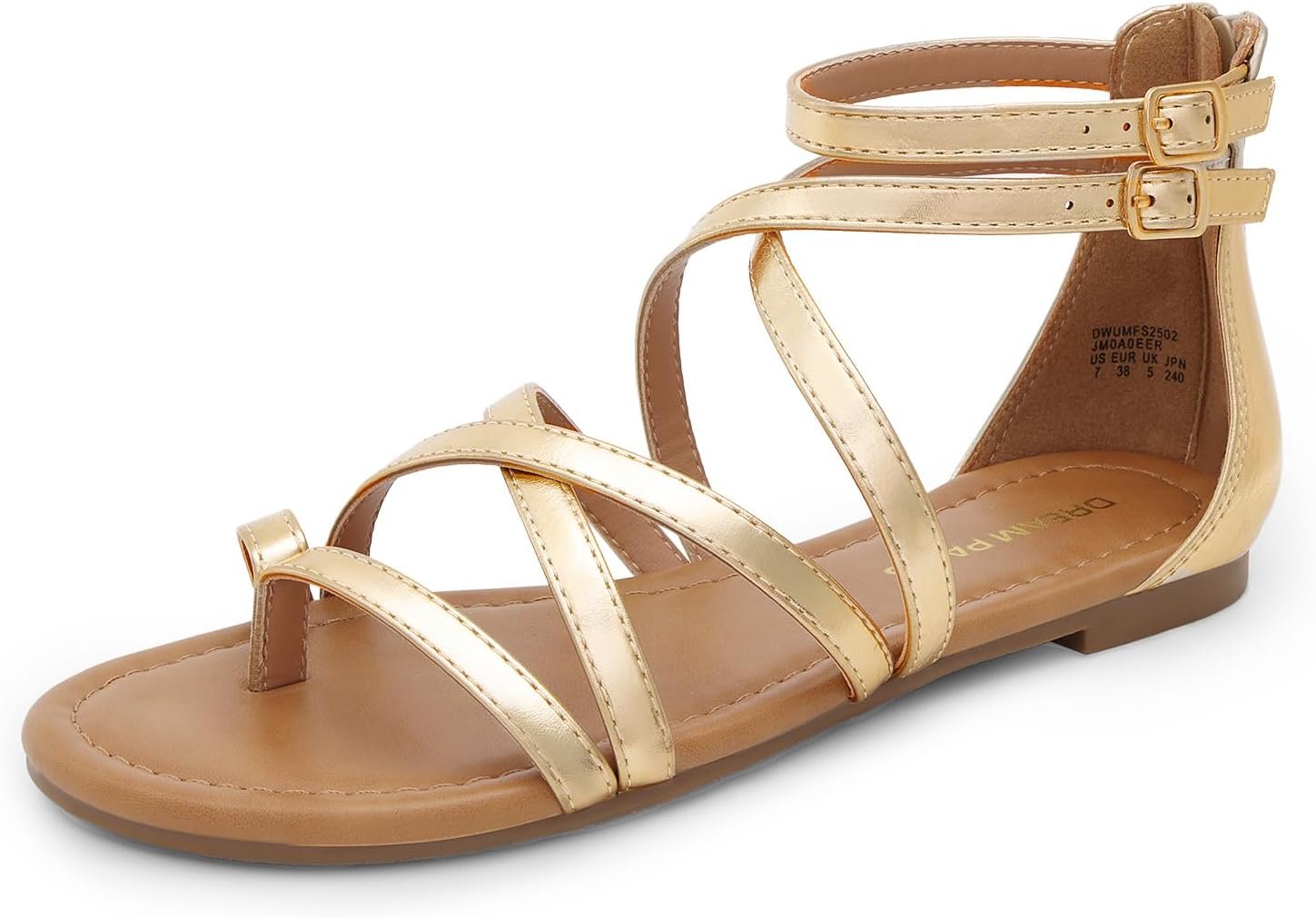 DREAM PAIRS Women’s Dressy Gladiator Summer Cross Strappy Sandals Comfort Flat Casual Beach Fisherman Thong sandals