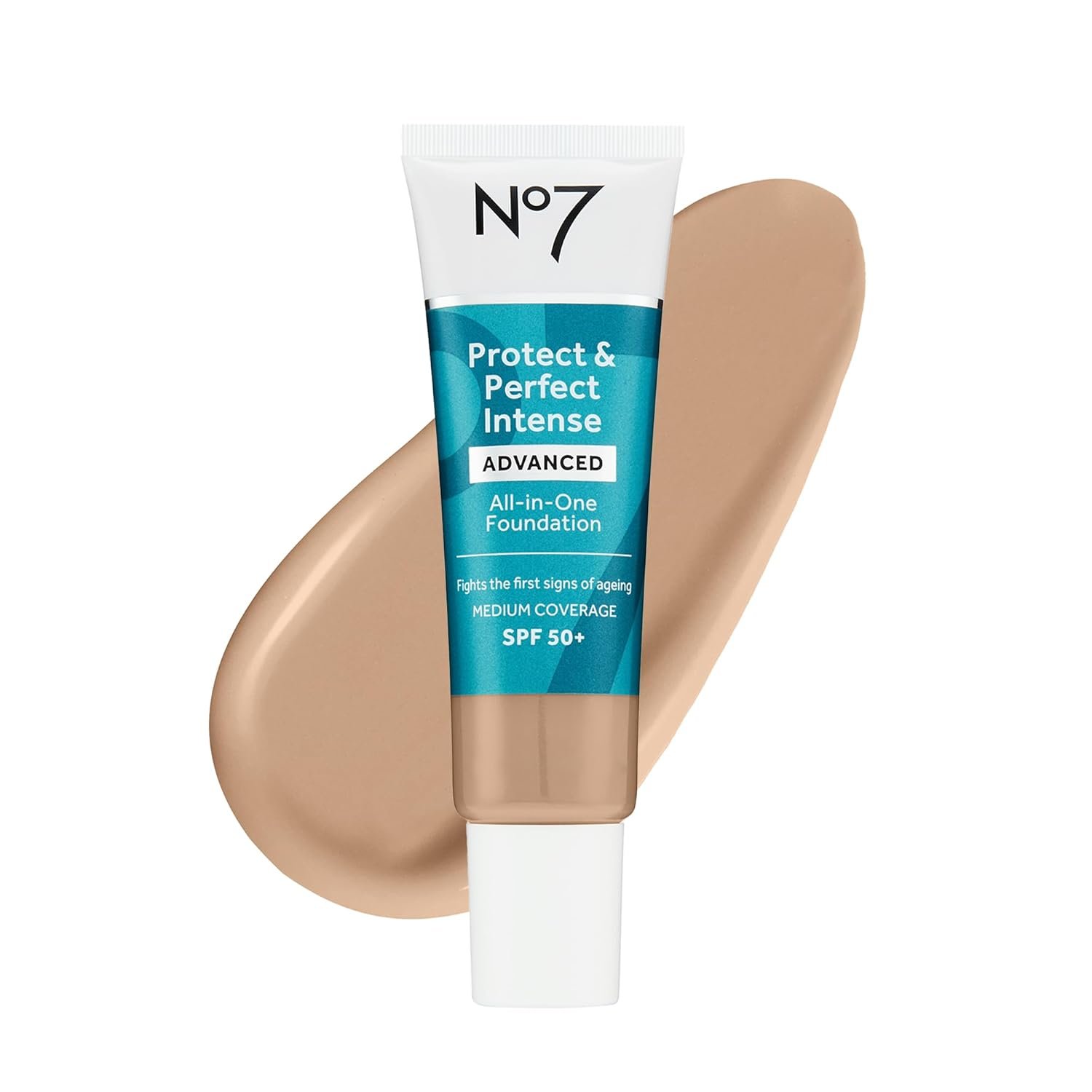 No7 Protect & Perfect Advanced All in One Foundation – Warm Beige – Age Defying Foundation Makeup with SPF 50 – Makeup Base Cream Helps to Reduces Redness & Blurs Visible Pores (30ml)