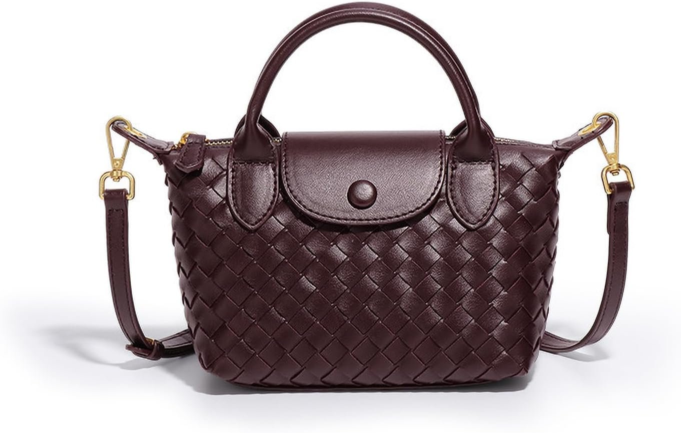 Mini Small Size Braided Luxury Leather Women’s top Handle Handbag Fashion Travel Daily Satchel