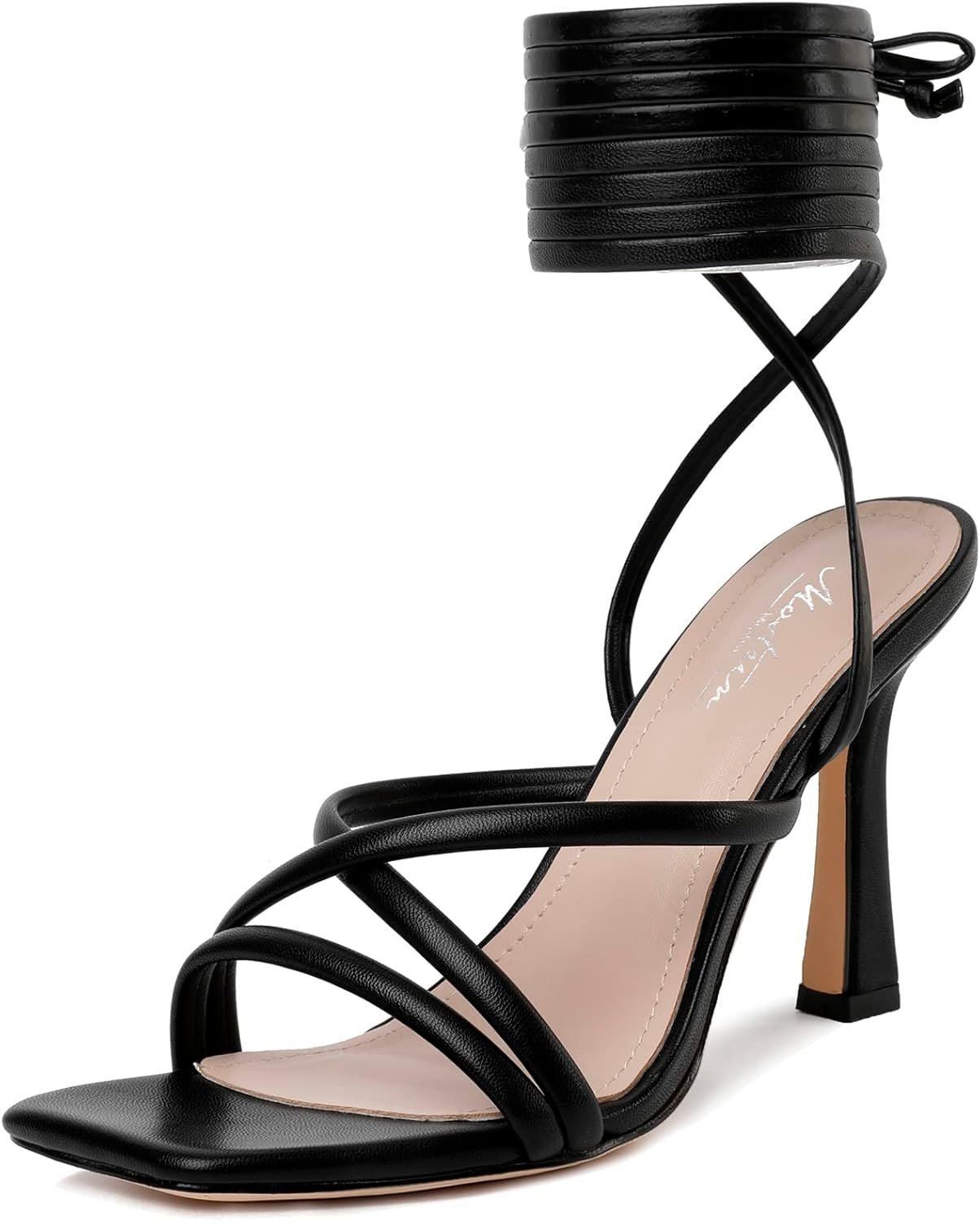 Mostrin Womens Sandals Strappy Heels for Women Lace Up Heels Tie Up High Heeled Sandals for Prom, Party, Wedding, Daily Wear