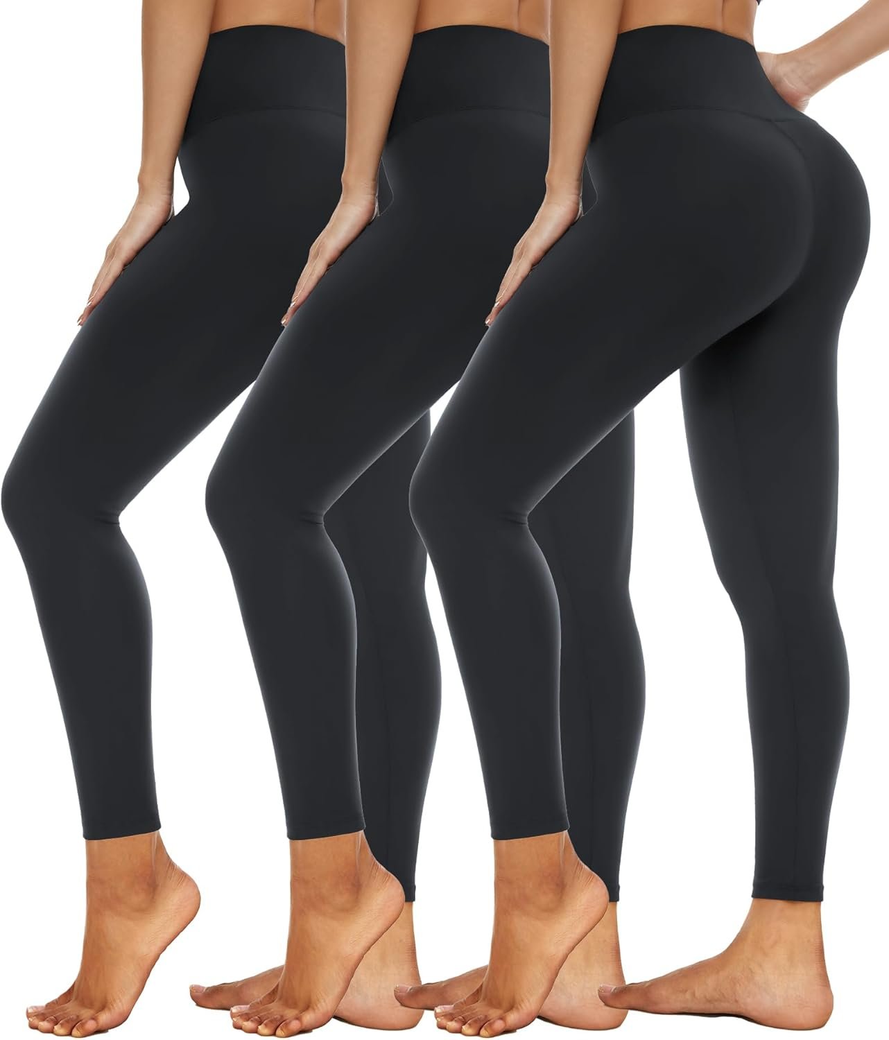 Hi Clasmix 3 Pack Leggings for Women-High Wasited Tummy Control Yoga Pants Clothing for Workout Athletic Lounge