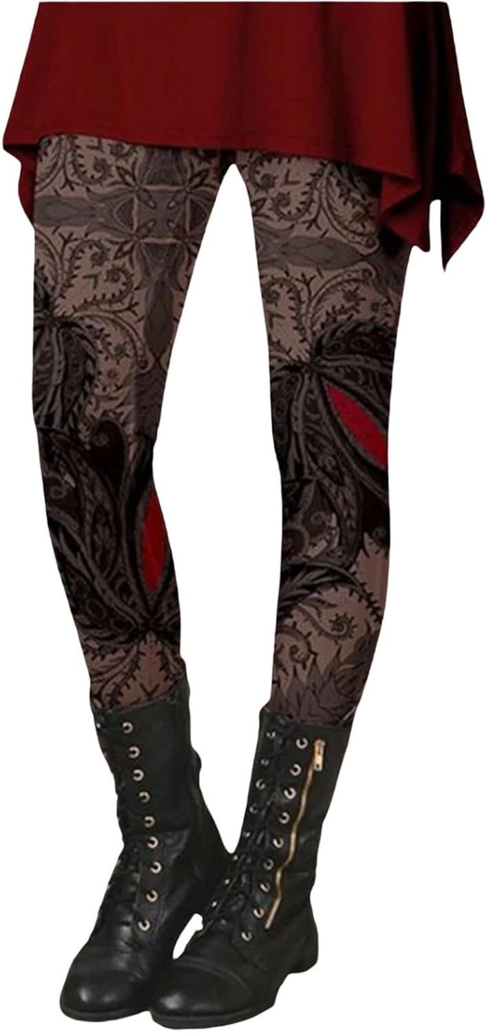 SHAOBGE Women’s Christmas Leggings High Waisted Winter Workout Pants Tummy Control Santa Claus Print Gym Legging Tights