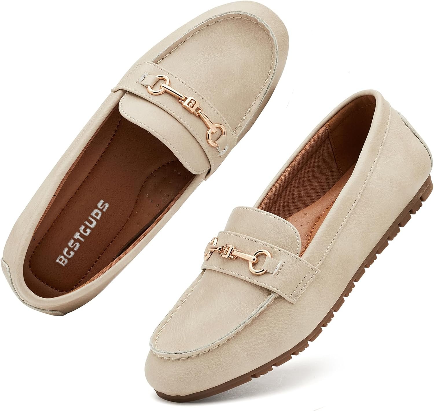 BGSTGUDS Women’s Wide Loafers Shoes Cute Dressy Shoes Ladies Comfort Slip Ons Work Shoes