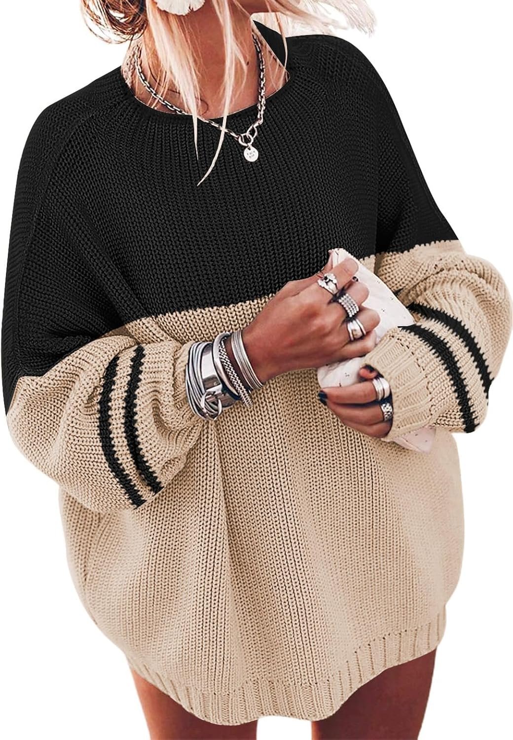 ETCYY Women’s Oversized Sweaters Fall 2026 Fashion Winter Clothes Batwing Long Sleeve Knit Sweater Pullover Jumper Tops