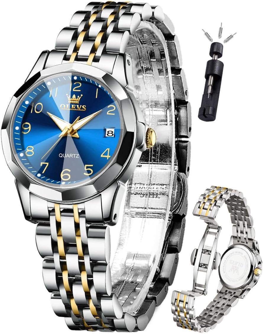 OLEVS Women’s Wrist Watches, Small Wrist Stainless Steel Watch for Women,Fashion Dress Analog Quartz Ladies Watch