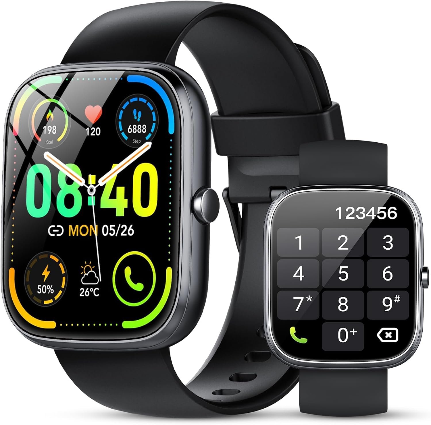 Smart Watch for Men Women (Answer/Make Calls), 1.91″ HD Smartwatch with Heart Rate/Sleep Monitor, IP68 Waterproof, 115+ Sports Activity Trackers with Pedometer, Fitness Watch for Android/iPhone