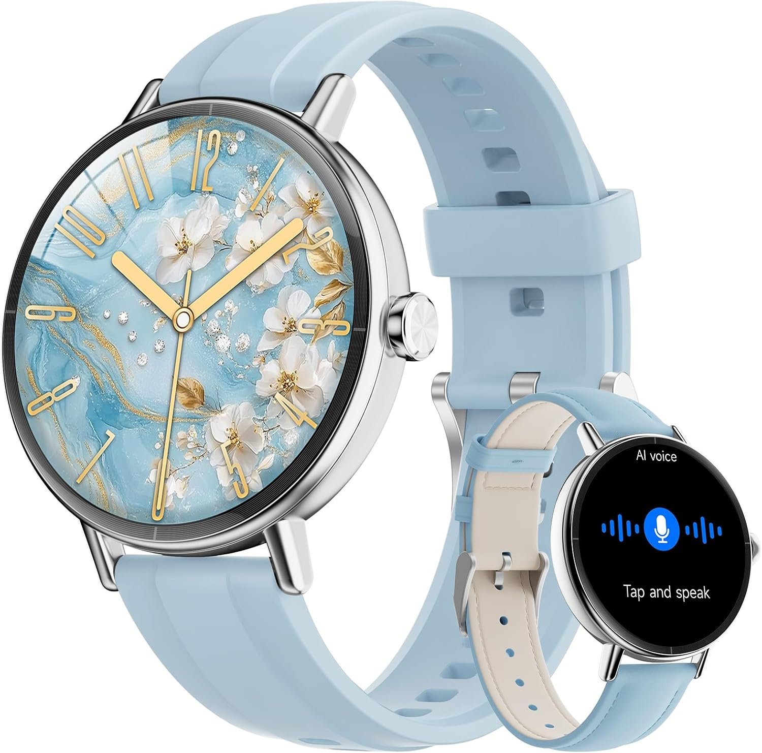 Smart Watches for Men Women,Smartwatch for iPhone/Samsung/Android,(Answer/Make Call),1.57″ HD 43mm Fitness Tracker with Heart Rate/SpO2/Sleep Monitor,IP68 Waterproof,110+ Sport Mode,with 2 Bands
