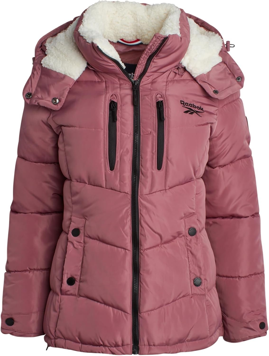 Reebok Womens Puffer Jacket – Heavyweight Puffer Coat with Faux Fur Trim Hood – Outerwear Down Winter Jackets for Women
