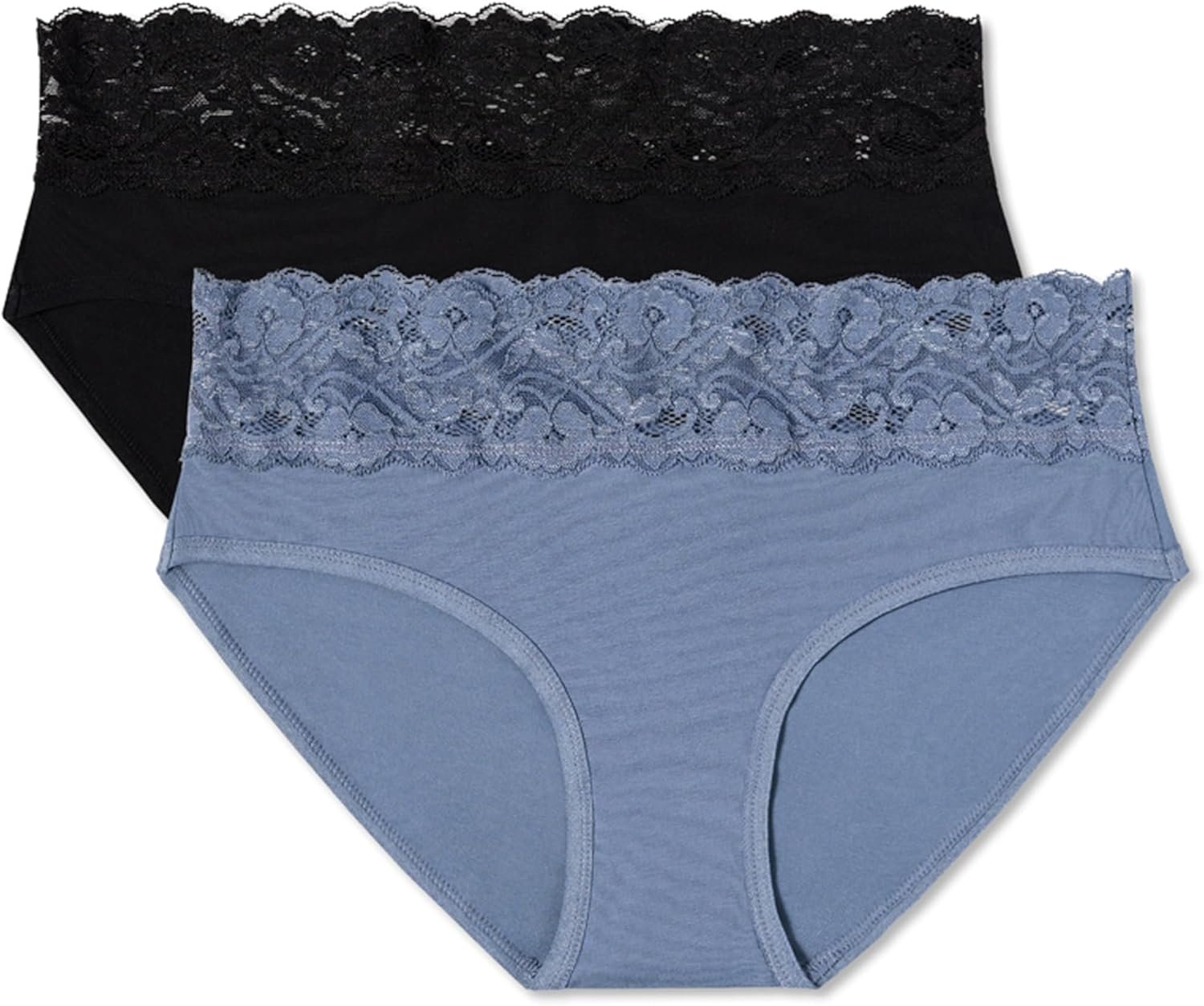 Pact Organic Cotton Women’s Lace Waist Brief Underwear, 2 Pack