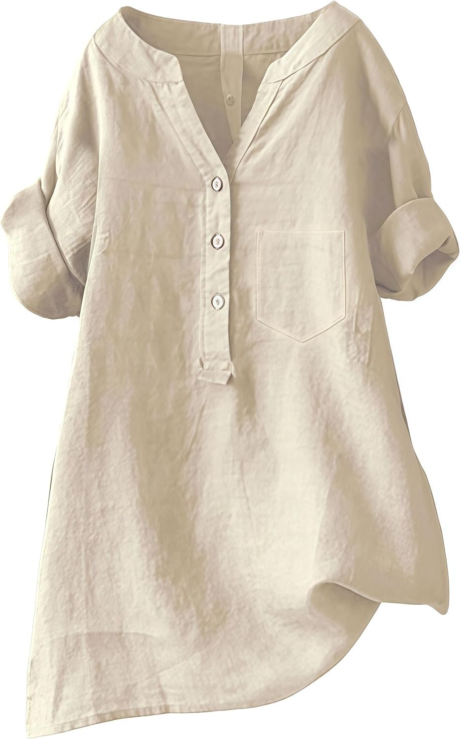 Linen Button Down Shirts for Women Plus Size Gauze Tops Cotton Shirts Casual Loose Fit 2026 Summer Vacation Blouses