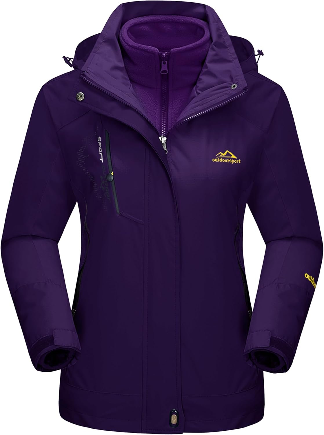 MAGCOMSEN Women’s 3-in-1 Winter Coats Snow Ski Jacket Waterproof Windproof Fleece Lined Winter Jacket Parka