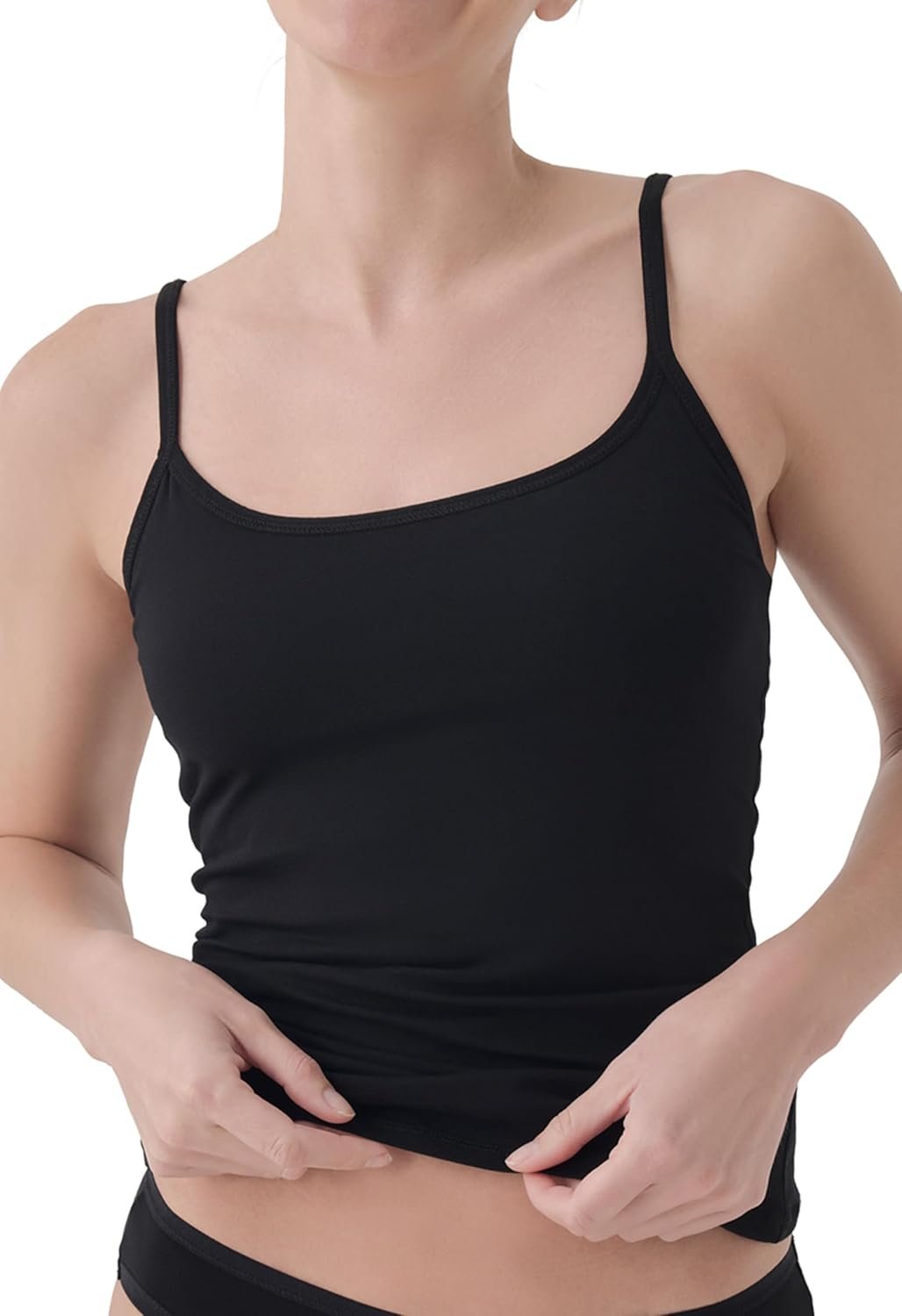 Pact Womens Cotton Camisole Tank Top with Built-in Shelf Bra