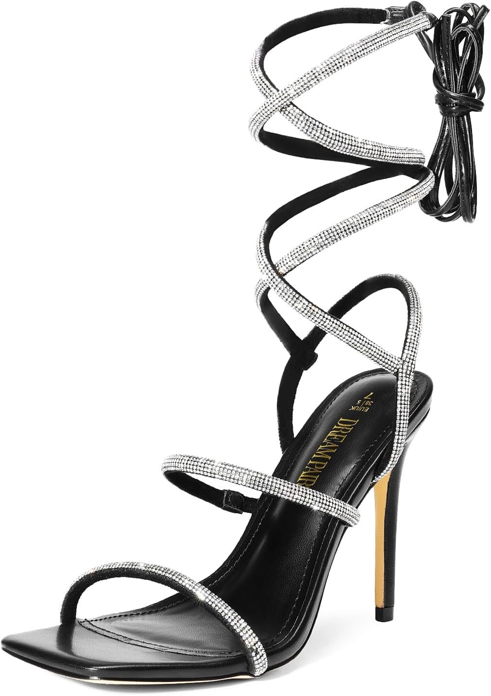 DREAM PAIRS High Heels Stilettos for Women – Strappy Gladiator Sexy Square Toe Open Toe Dressy Pumps Sandals