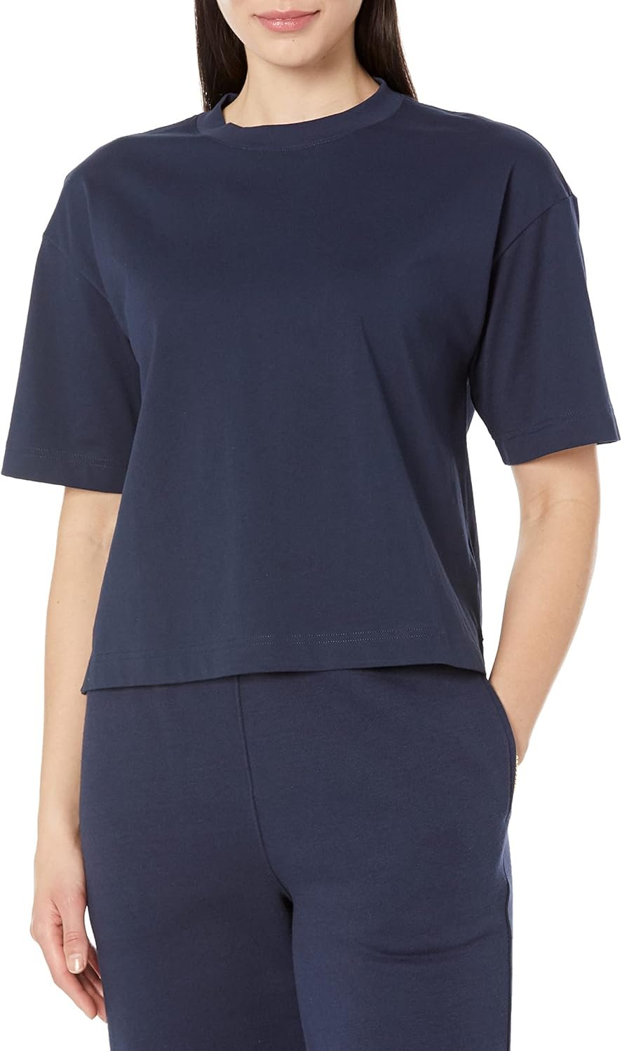 Amazon Essentials Women’s Organic Cotton Drop Shoulder Relaxed Boxy Short-Sleeve T-Shirt (Available in Plus Size)