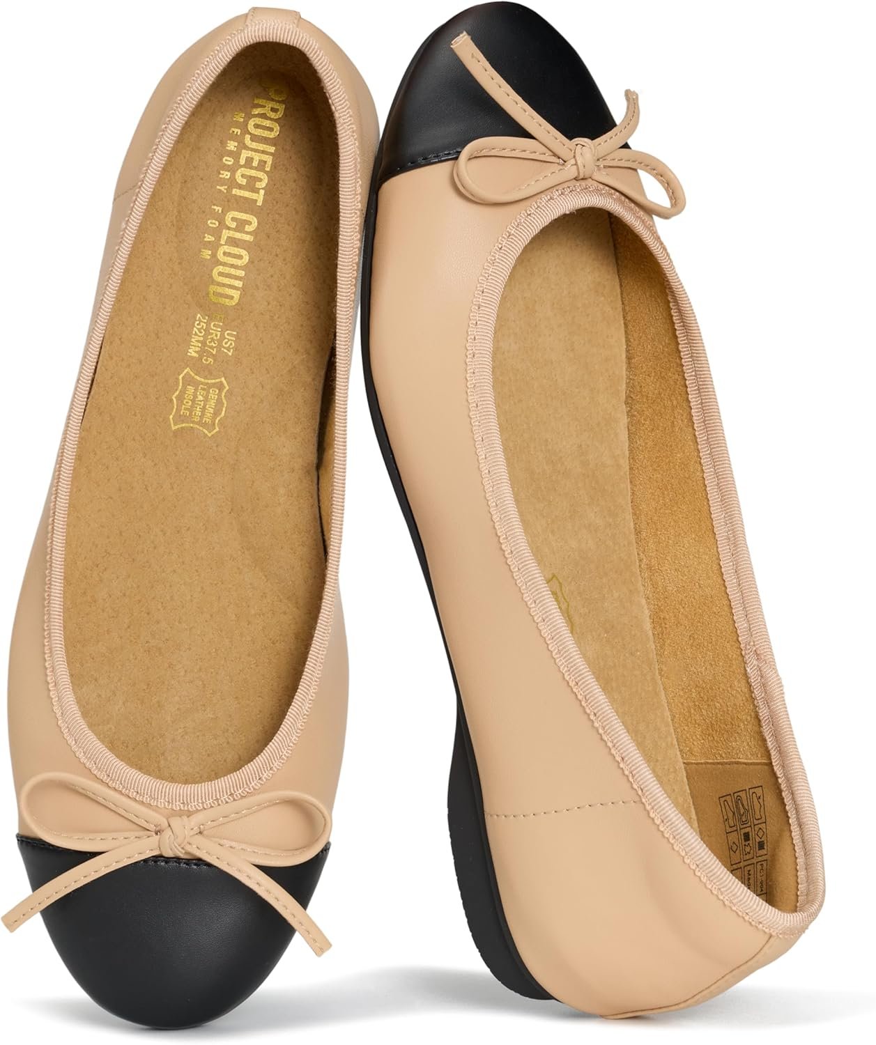 Project Cloud Ballet Flats for Women Shoes – Genuine Leather Insole and Lightweight Mary Jane Flats – Non-Slip and Comfortable Womens Shoes