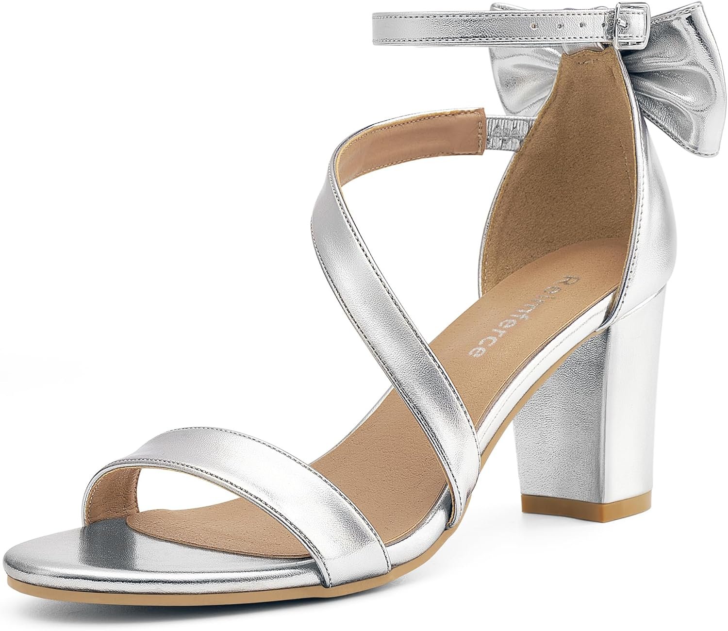 Reimferce Comfortable Block Heels for Women: 3.14″ Stable Walk for Confidence on Wedding – Elegant Bow Ankle Strap & Cushioned Insole for Bride & Bridesmaids