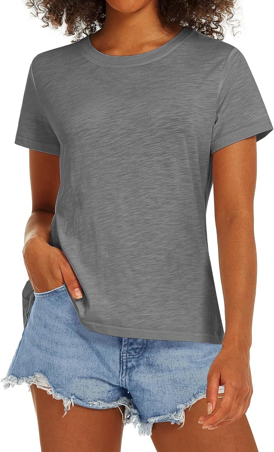 Stelle Women T Shirts Crew Neck Short Sleeve Shirts Soft Summer Classic Fit Tees