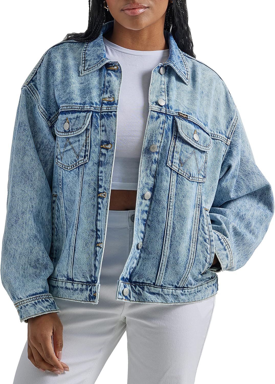 Wrangler womens Relaxed Fit Girlfriend Denim Jacket