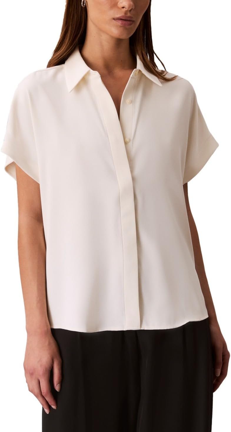 Calvin Klein Women’s Satin Short Sleeve Top