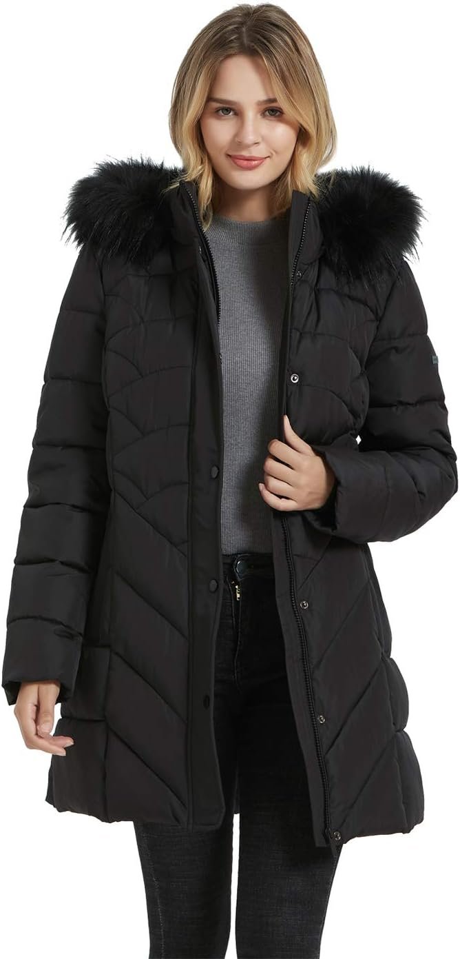 BINACL Women’s Winter Warm Thicken Long Outwear Pockets Coat Parka Jacket XS-3XL