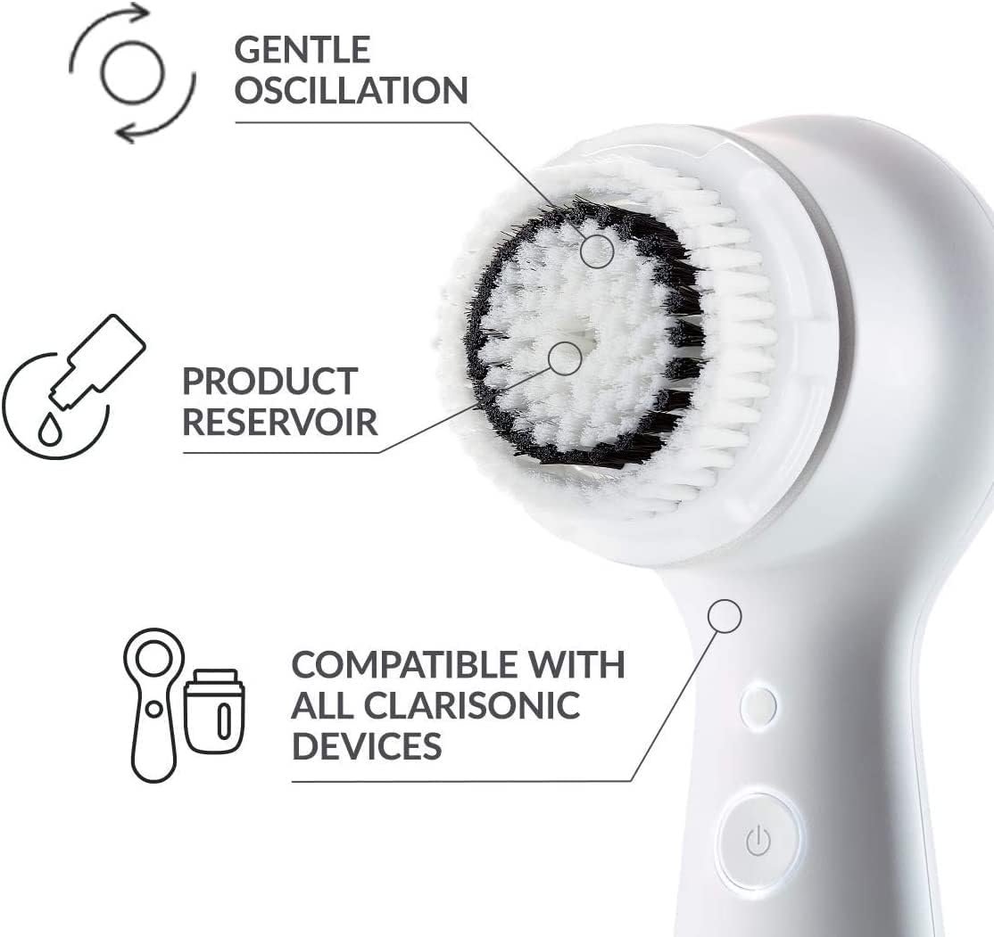 Mia 2 Sonic Facial Cleansing Brush – Electric Face Exfoliator for Deep Clean & Pore Cleansing, Waterproof & Rechargeable – White