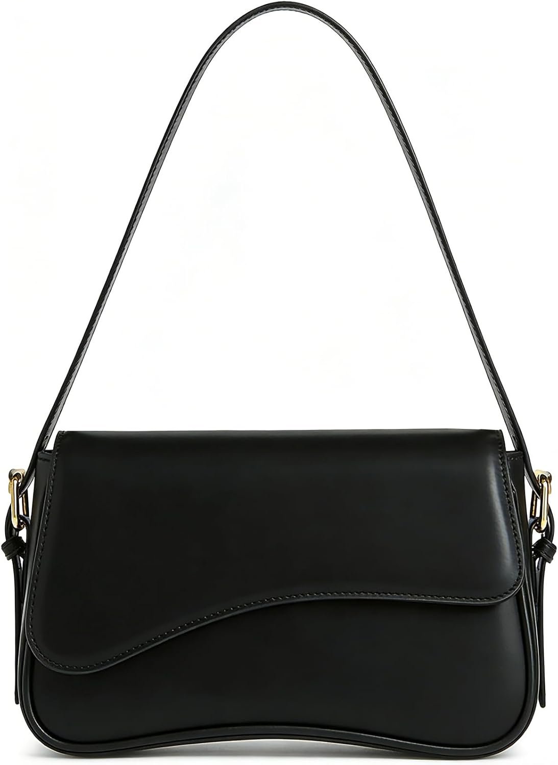 Amszke Shoulder Bag for Women Y2K Crossbody Purse PU Leather Underarm Handbag 2 Adjustable Strap for Daily Commute Travel