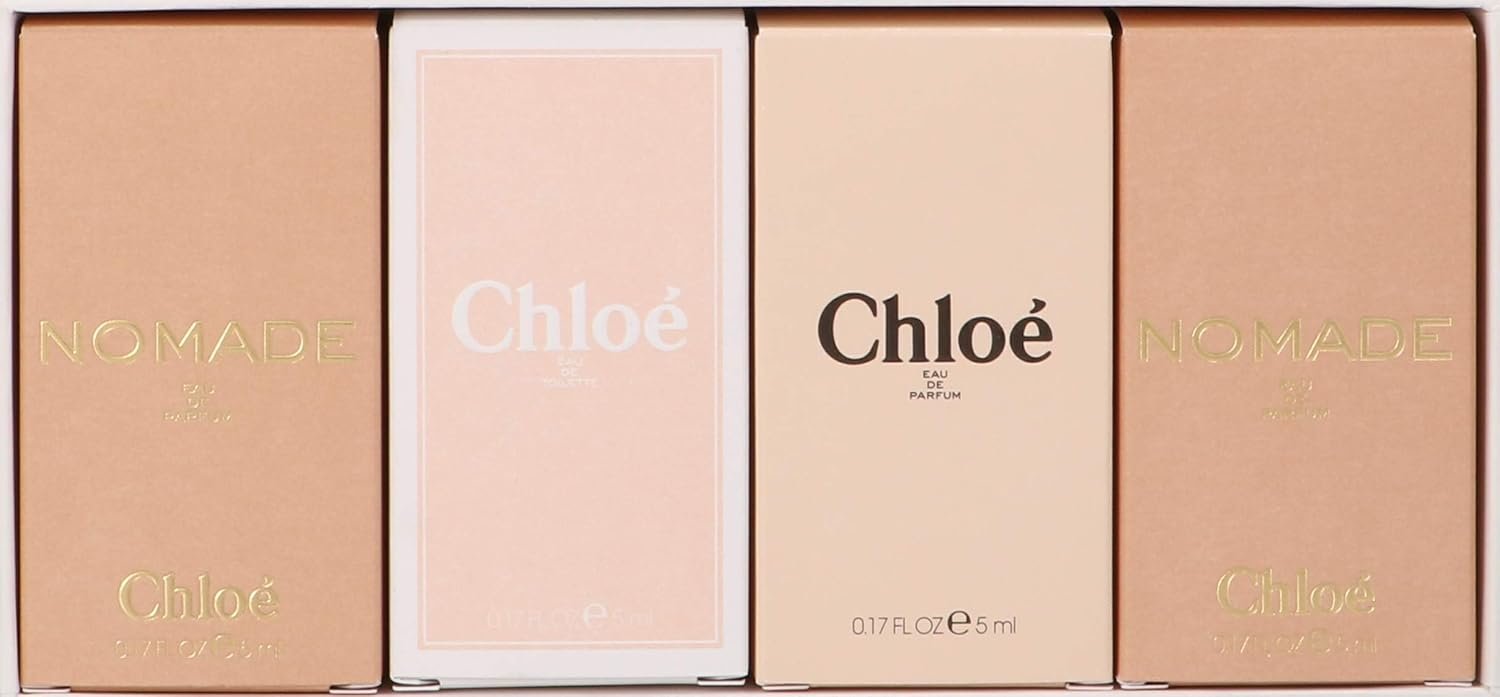 Chloe Variety Set 4 Piece Gift Set – 2X 0.17 Oz Nomade Eau De Parfum Spray, 0.17 Oz Eau De Toilette Spray, 0.17 Oz Eau De Parfum Spray | Fragrance For Women