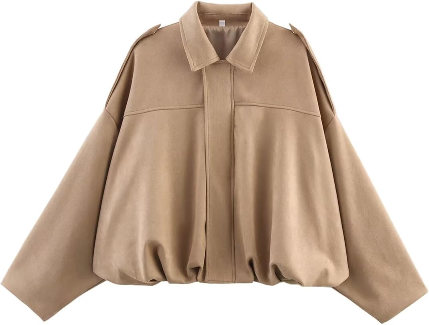 Women’s Faux Suede Bomber Jacket Oversized Pilot Coats Fall Lapel Zip Up Motorcycle Streetwear Outerwear