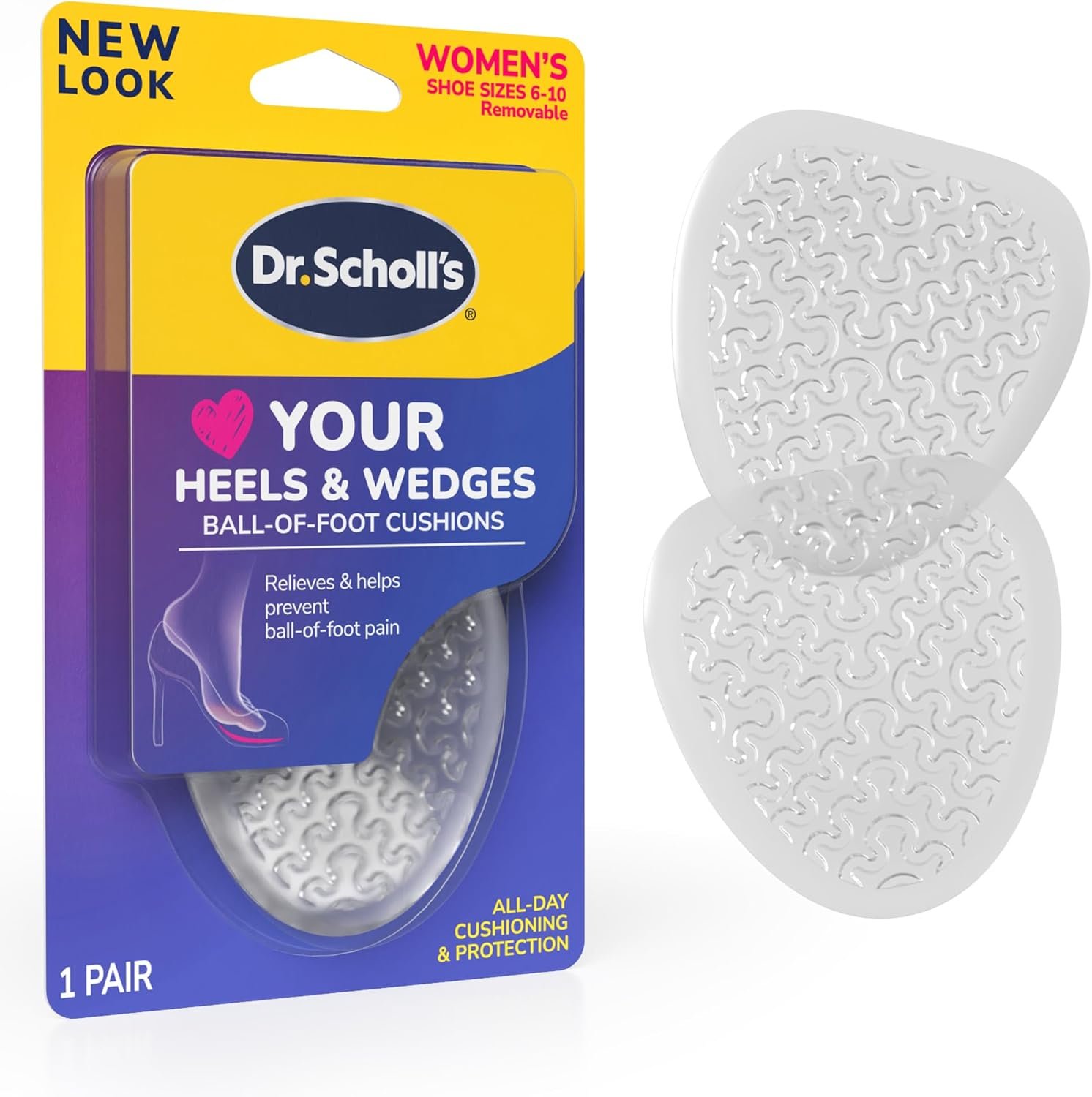 Dr. Scholl’s Ball of Foot Cushions for High Heels (One Size) // Relieve and Prevent Ball of Foot Pain with Discreet Cushions That Absorb Shock and Make High Heels More Comfortable