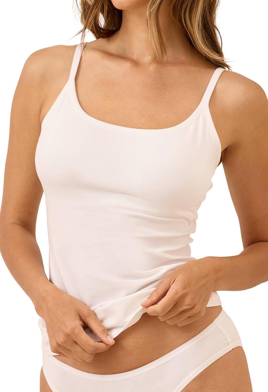 Pact Womens Cotton Camisole Tank Top with Built-in Shelf Bra