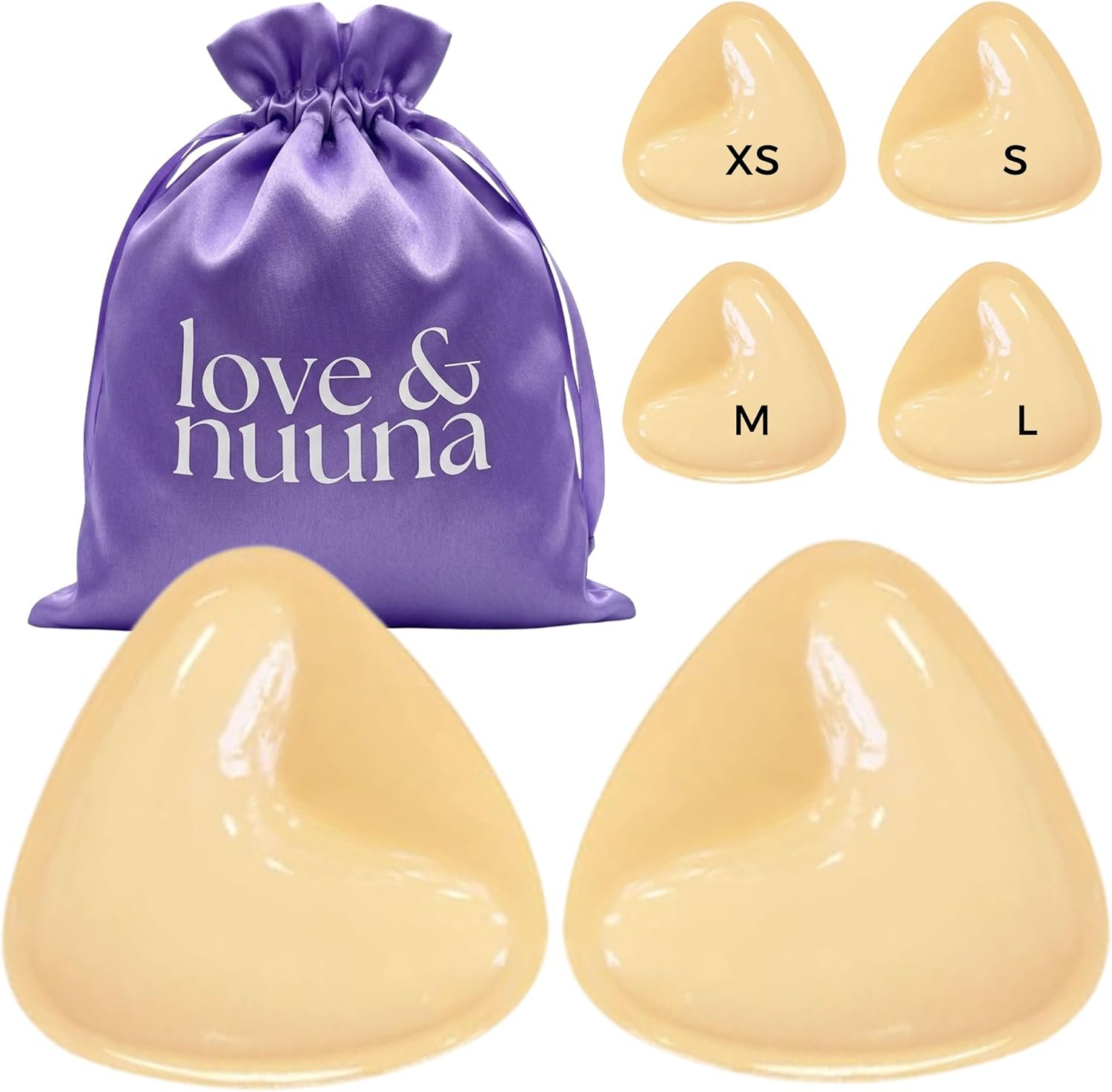 love & nuuna Double Sided Sticky Push Up Bra Inserts – Reusable Adhesive Bra with Padding – Sticky Bra for Dresses Bikinis