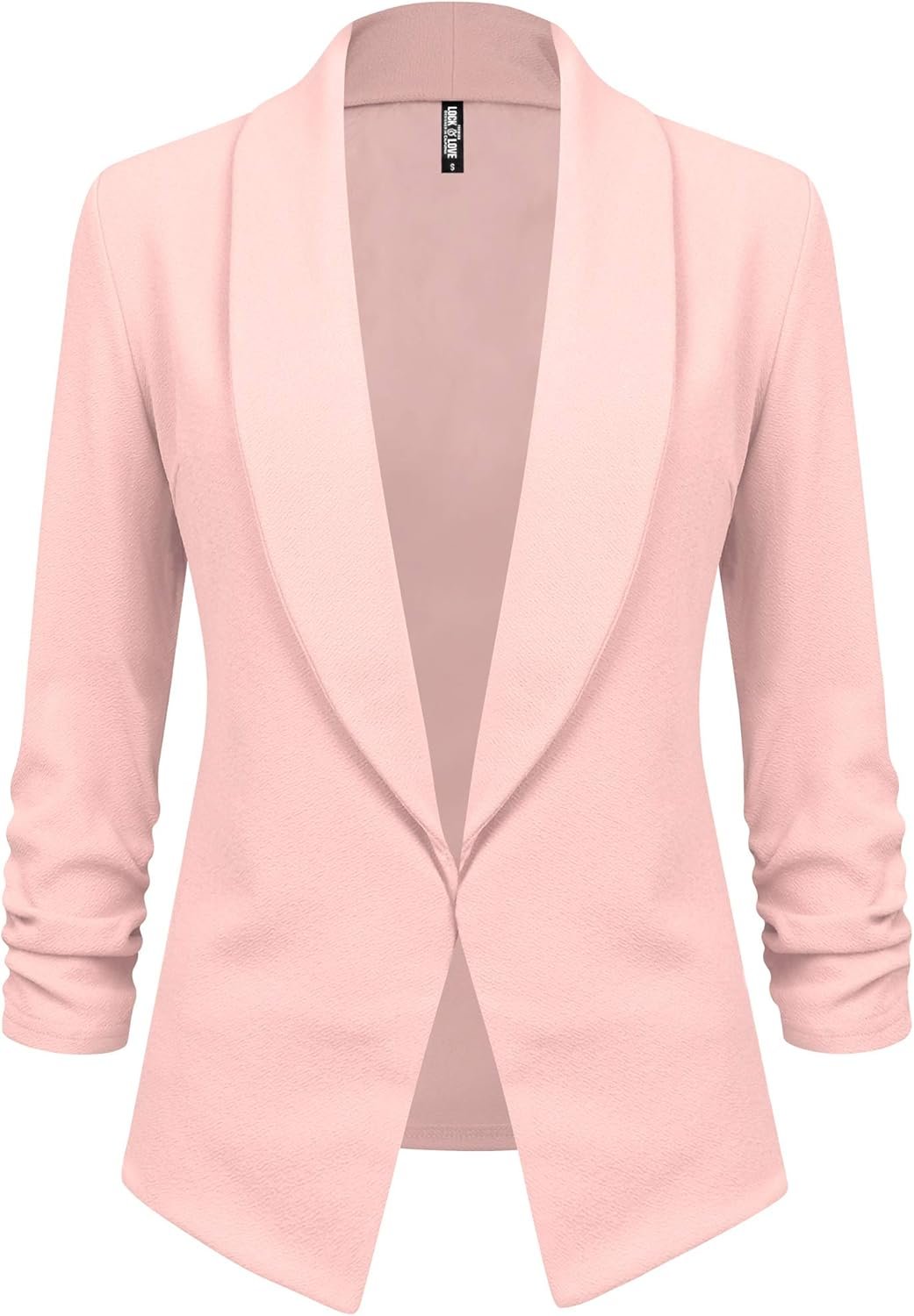Lock and Love Women 3/4 Sleeve Blazer Open Front Cardigan Jacket Work Office Blazer