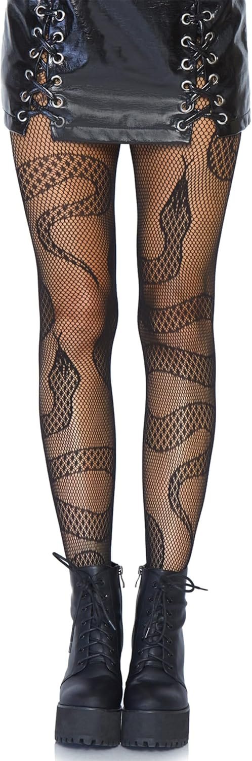 Leg Avenue Women’s Plus Size Fishnets, Stretchy Net Patterned Tights for Women with Designs
