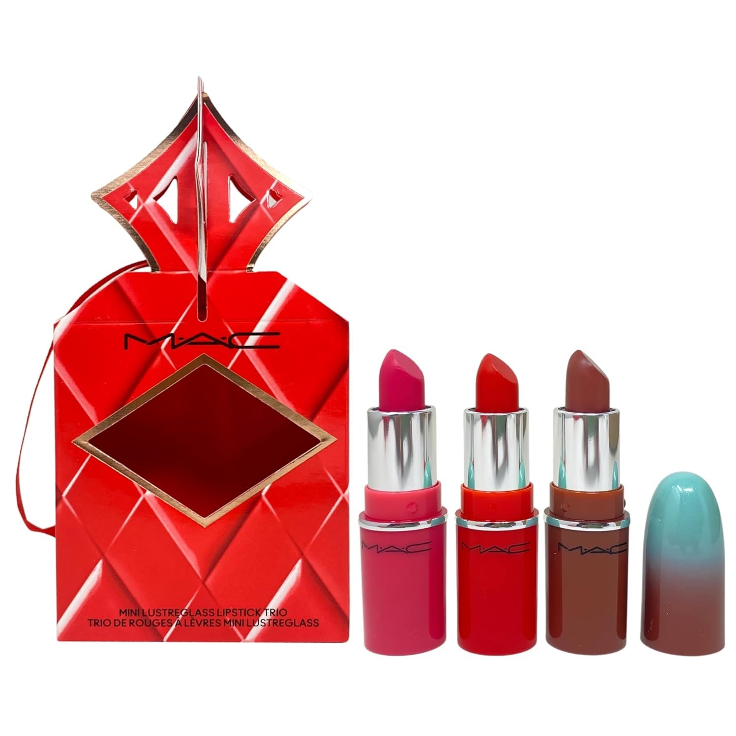 MAC M·A·C Cosmetics Holiday Exclusive Wildest Gleams Mini Lustreglass Lipstick Trio: Brights – Posh Pit, No Photos and TNTeaser