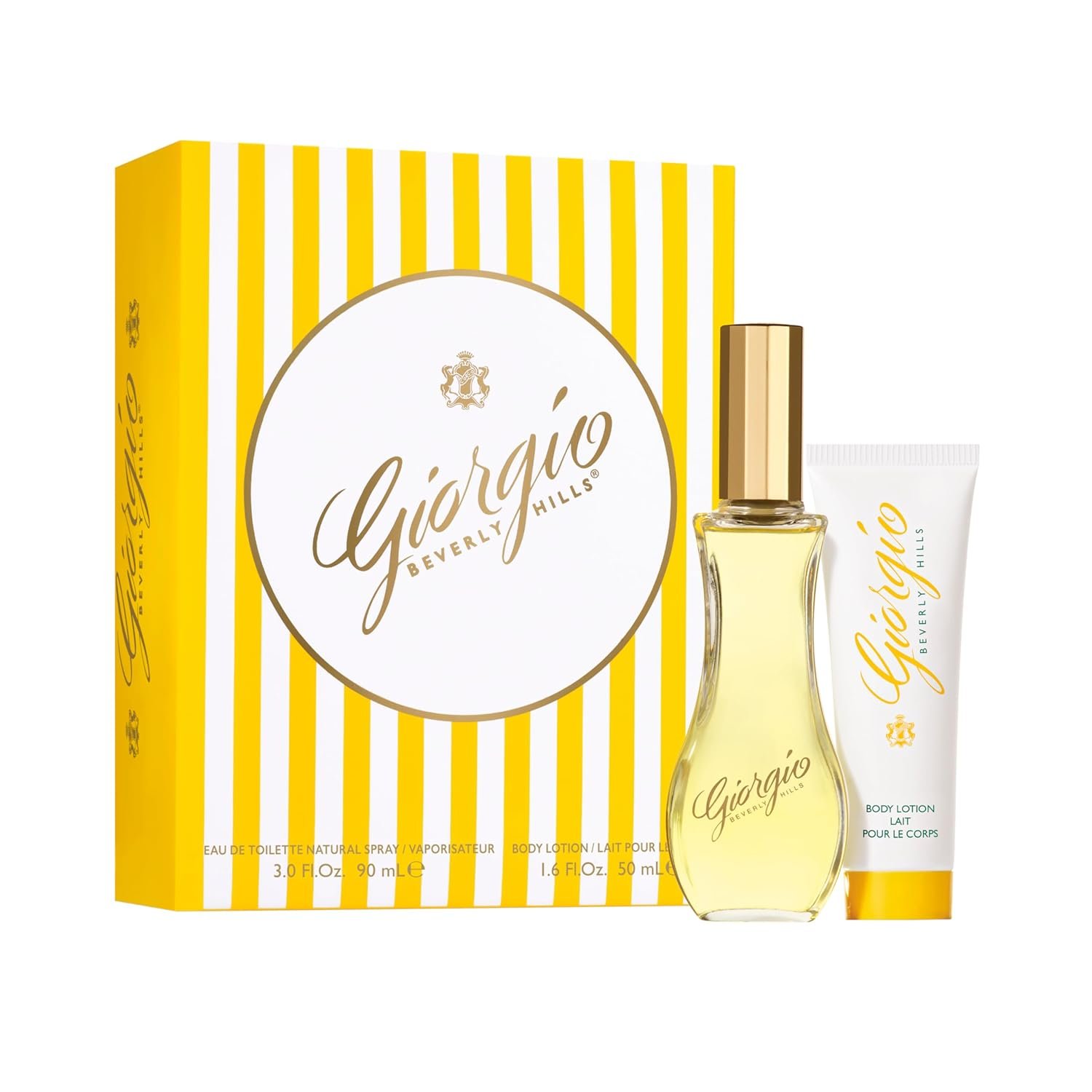 Giorgio Beverly Hills Eau de Toilette 2 Piece Fragrance Gift Set for Women, Includes EDT Spray and Body Lotion – Floral Scent, 3.0 fl oz