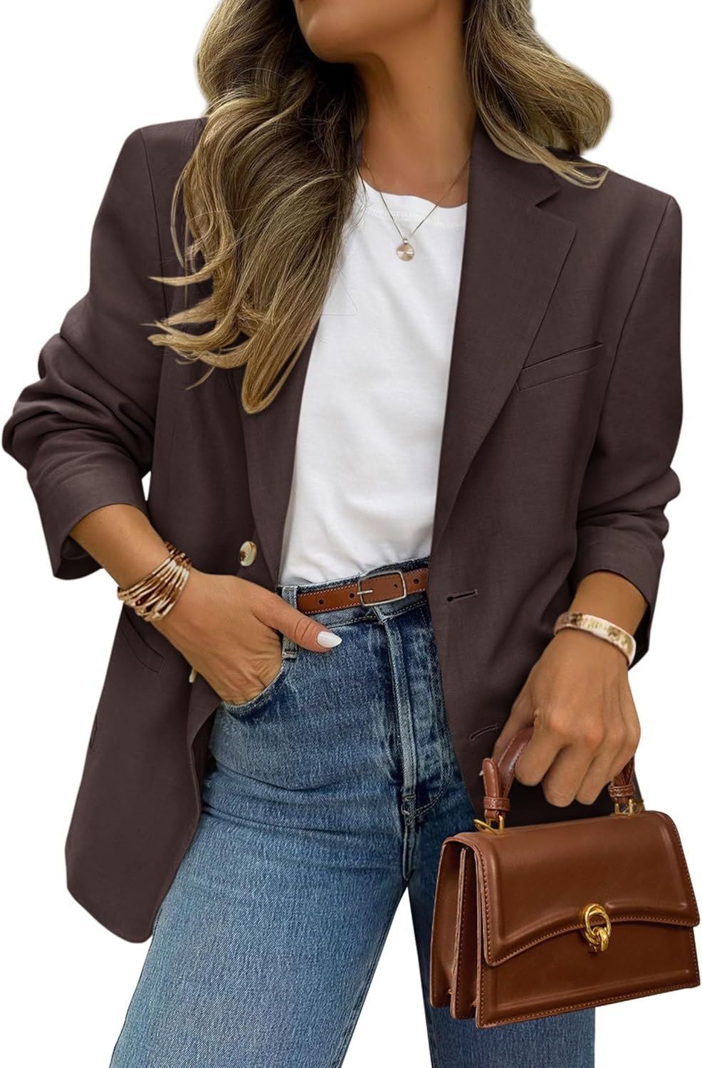 PRETTYGARDEN 2026 Blazers for Women Business Casual Long Sleeve Lapel Open Front Suit Jacket Work Blazer with Pockets