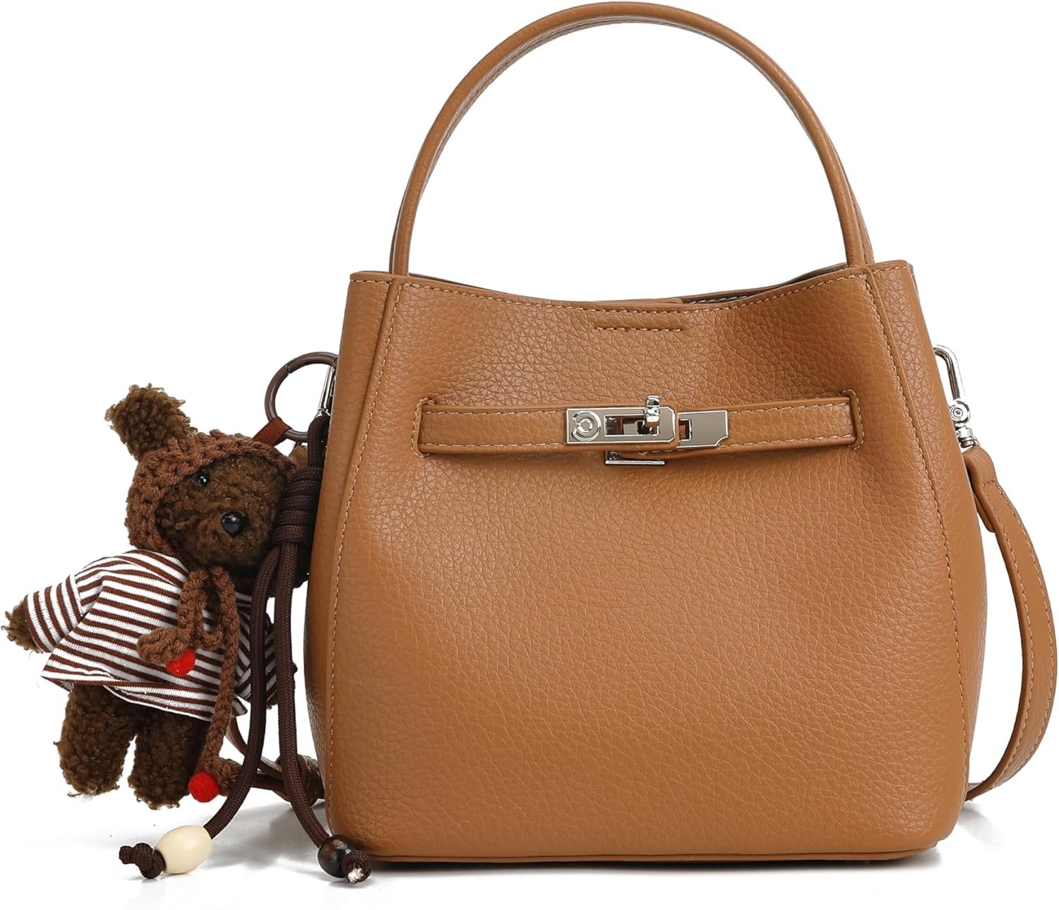 Ladies’ wallet, light luxury bucket bag, lychee patterned handbag, high-end sense, one shoulder versatile crossbody bag