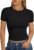 Trendy Queen Womens Short Sleeve T Shirts – Buttery Soft Summer Crop Tops Slim Fit Y2k Basic Tees for Workout