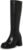 SOVANYOU Black Leather Boots Platform Boots for Women Fashion Square Toe Chunky Block Heeled Boots Side Zip