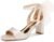 Coutgo Women’s Bow Tie Heeled Sandals Chunky Heels One Strap Satin Ankle Buckle Dress Wedding Shoes