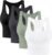 4 Pieces Women’s Crop Tops Cotton Basic Tank Tops Racerback Sleeveless Sports Workout Crop Tank Tops