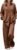 Ekouaer Womens Satin Silky Pajama Set 2 Piece Print PJs Soft Loungewear Button Down Sleepwear with Elastic Waist Long Pants