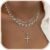 Cross Necklace for Women,Stackable Stacked Stacking Layering Layered Necklaces Dainty Gold Necklace Paperclip Box Flat Mariner Chain Necklace Cross Pendant CZ Diamond Simple Jewelry Gift