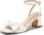Coutgo Womens Bow Heels Sandals Block Low Heel Wedding Bride Dressy Shoes Open Toe Ankle Strap Sandals