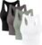 4 Pieces Women’s Crop Tops Cotton Basic Tank Tops Racerback Sleeveless Sports Workout Crop Tank Tops