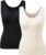 ATTLADY Womens Tummy Control Shapewear Tank Cami, 2 Pack Body Shaper Camisole, Compression Tank Top for Daily Wear & Layering