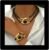 Gold Jewelry Set, Bohemian Double-Layer Black Rope With Oval Black Acrylic Pendant Necklace And Bracelet Set Vintage Trendy Golden Necklaces Bracelets For Women Gift