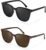 Myiaur Polarized Sunglasses for Women, Trendy Square Shades with UV400 Protection Sun Glasses for Daily (2 Pack)